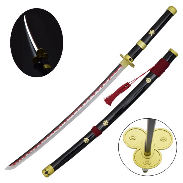 KATANA ENMA NEGRA DE ZORO, HOJA DE ACERO Y LUZ LED, ONE PIECE (copia)