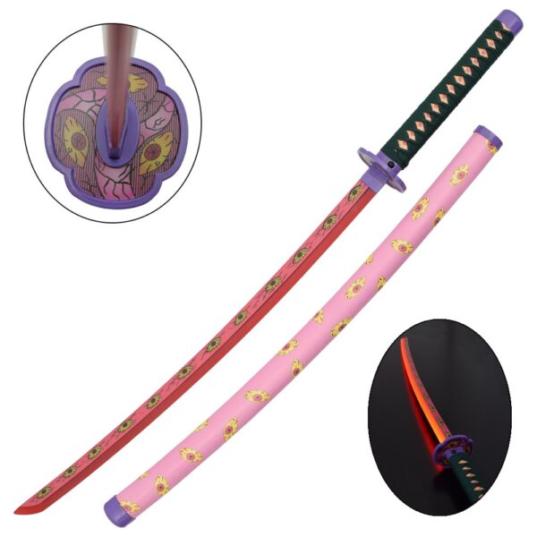 KATANA KOKUSHIBOU DE TSUGIKUNI MICHIKATSU, HOJA DE ACERO Y LUZ LED,  DEMON SLAYER (copia)