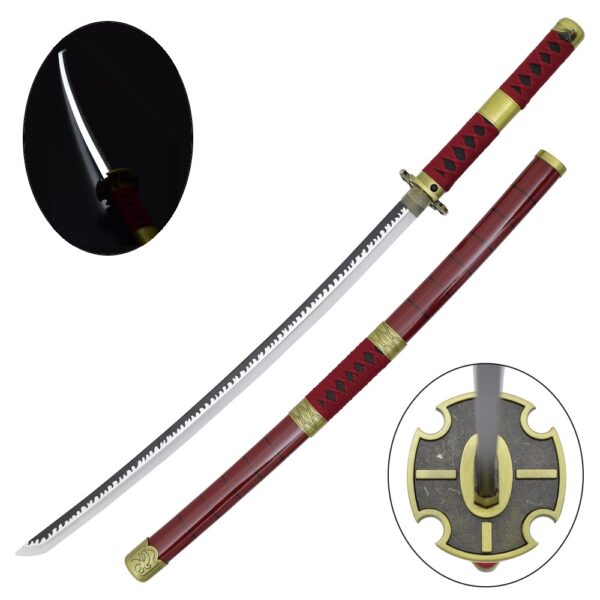 KATANA SANDAI KITETSU DE ZORO, HOJA DE ACERO Y LUZ LED, ONE PIECE