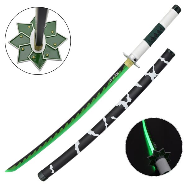 KATANA DE SANEMI SHINAZUGAWA, HOJA DE ACERO Y LUZ LED, DEMON SLAYER