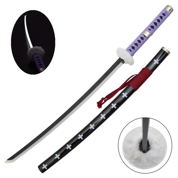 KATANA DE TRAFALGAR LAW, HOJA DE ACERO Y LUZ LED, ONE PIECE