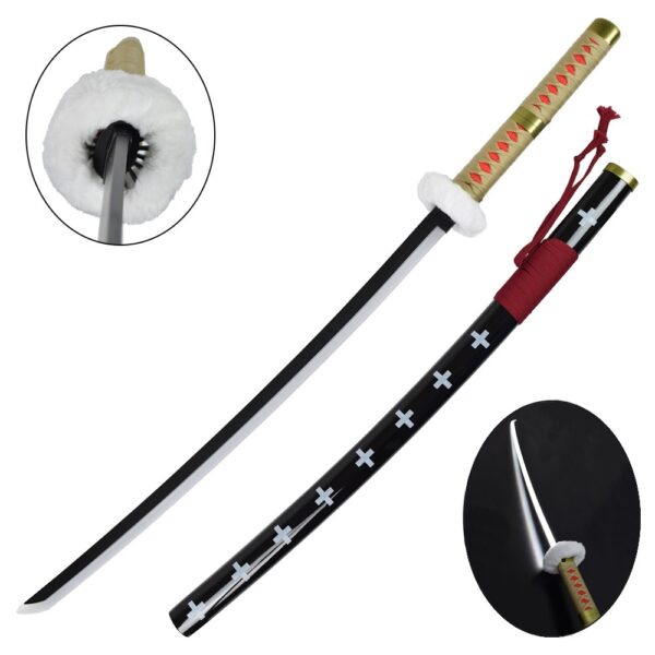 KATANA DE TRAFALGAR LAW (ROJA), HOJA DE ACERO Y LUZ LED, ONE PIECE